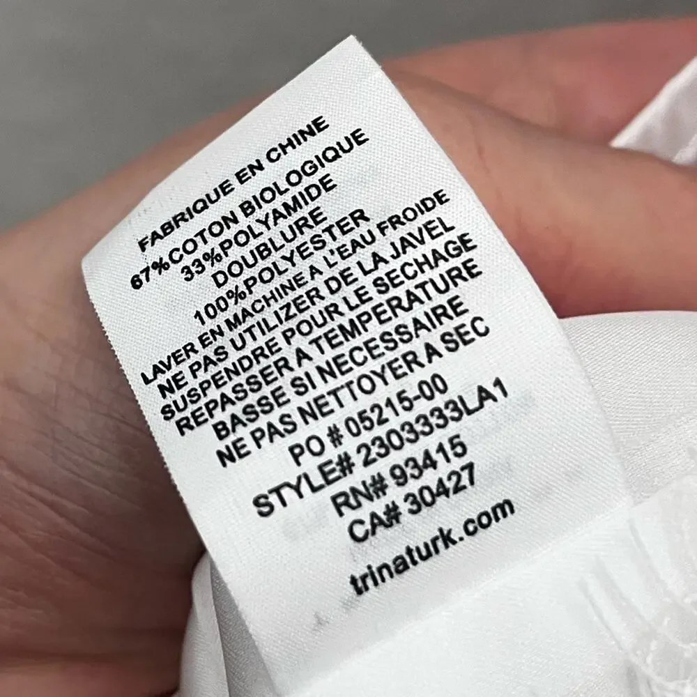 Trina Turk Lace Off The Shoulder Dress 2 White Bridal Shower Bachelorette - Picture 7 of 7